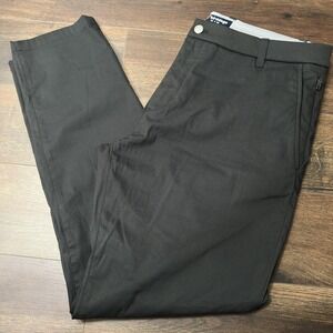 Birddogs Pants Mens 36x30 (Fits 35x29) Black Stretch Chino Zip Pocket Casual